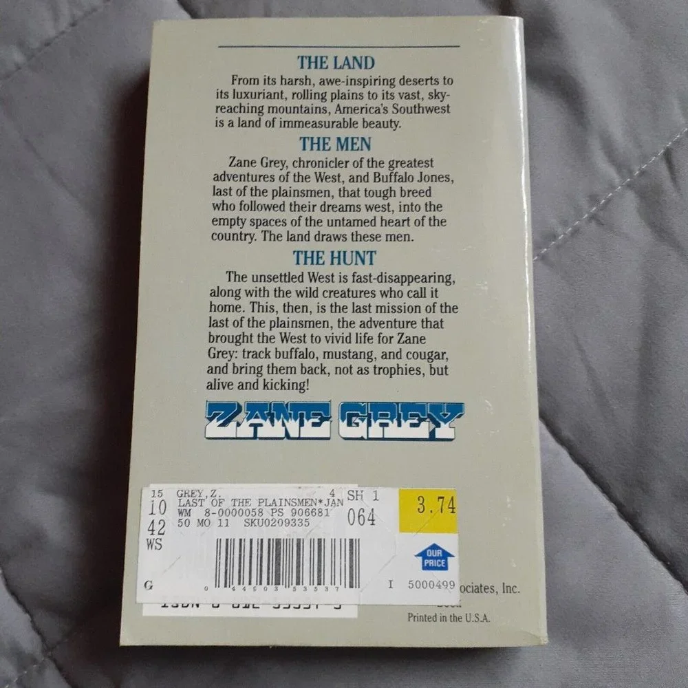 The Last Of The Plainsmen By Zane Grey Vintage 1994 Paperback Book - Picture 2 of 13